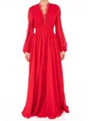 Giambattista Valli Georgette & Lace V-neck Gown In Red In Red