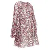 Giambattista Valli Giamba Abstract Print Cape Dress In Red