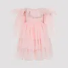 Giambattista Valli Off-shoulder Layered Mini Dress Ruffles In Pink