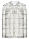Giambattista Valli Check-pattern Tweed Jacket In Bianco