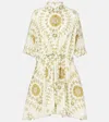 Giambattista Valli Printed Cotton Minidress In Green/multi
