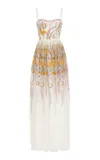 Giambattista Valli Hand-embroidered Tulle Maxi Dress In Multi