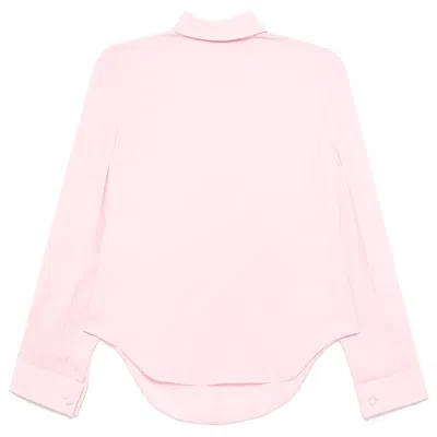 Giambattista Valli High Neck Crepe Blouse In Pink