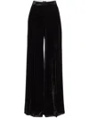 Giambattista Valli High-rise Wide-leg Velvet Trousers In Black