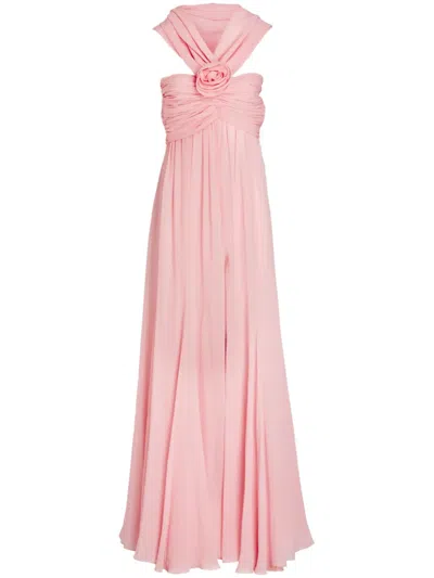 Giambattista Valli Georgette Gown With Hood In Light Pink