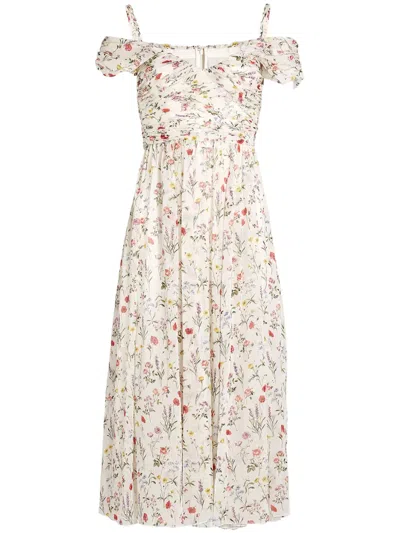 Giambattista Valli Impressionist-print Georgette Dress In White