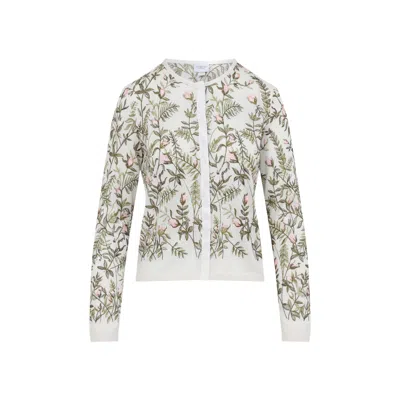 GIAMBATTISTA VALLI GIAMBATTISTA VALLI IVORY CASHMERE AND SILK CARDIGAN