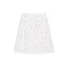 Giambattista Valli Ivory Cotton Mini Skirt With Polka Dot Design And Lace Trim In White