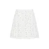 Giambattista Valli Ivory Cotton Mini Skirt With Polka Dot Design And Lace Trim In Multi