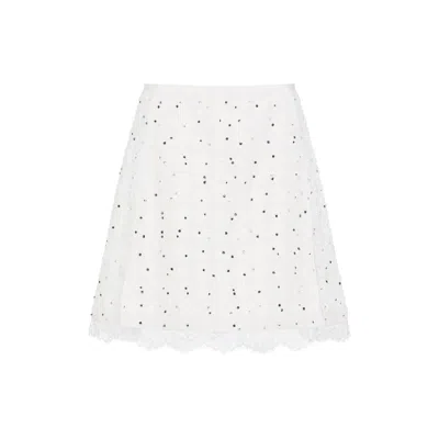 Giambattista Valli Ivory Cotton Mini Skirt In White