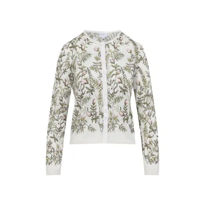 GIAMBATTISTA VALLI IVORY FLORAL CARDIGAN
