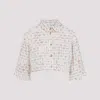 Giambattista Valli Knitted Grid-pattern Cropped Shirt In White