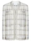 Giambattista Valli Check-pattern Tweed Jacket In White