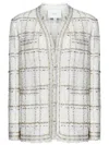 Giambattista Valli Check-pattern Tweed Jacket In White