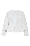 Giambattista Valli Jacquard Peplum Jacket In White