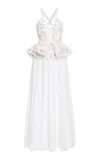 Giambattista Valli Jacquard Peplum Maxi Dress In Multi