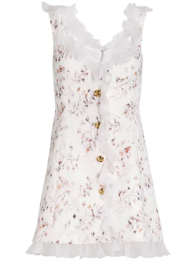 Giambattista Valli Jacquard Ruffled Dress In White
