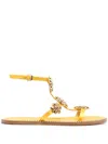 Giambattista Valli Jaipur Embellished Flat Sandals In Yellow