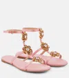 Giambattista Valli Jaipur Embellished Satin Sandals In Rose