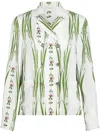 Giambattista Valli Jardin Du Cap Bluse Mit Blumigem Print In Weiss