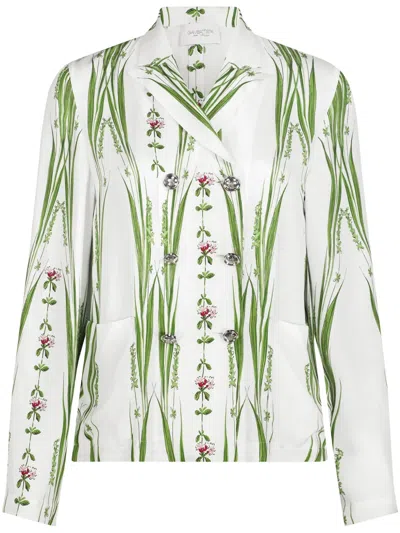 Giambattista Valli Jardin Du Cap Bluse Mit Blumigem Print In Weiss