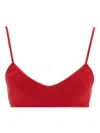 Giambattista Valli Red Viscose Knit Bra With Sweetheart Neckline In Red