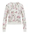 Giambattista Valli Floral-embroidered Cashmere Cardigan In White