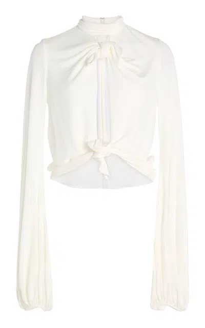 Giambattista Valli Knot-detailed Cutout Top In Ivory