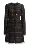 Giambattista Valli Lace-detailed Boucle Mini Dress In Black