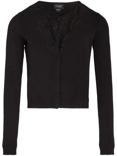 Giambattista Valli Lace Detailing Cardigan In Black