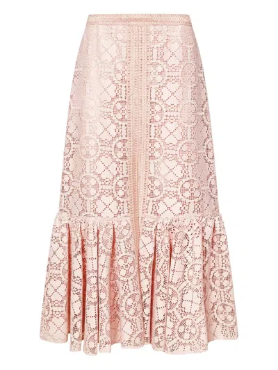 Giambattista Valli Lace-embroidered Skirt In Pink