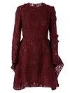 Giambattista Valli Lace Embroidery Dress In Red