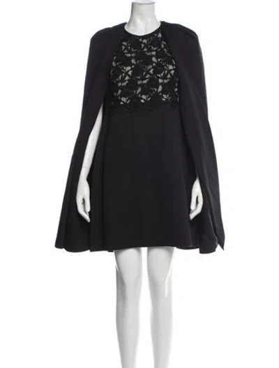 Pre-owned Giambattista Valli Lace Pattern Embroidered Accent Dress Set W/ Tags In Black
