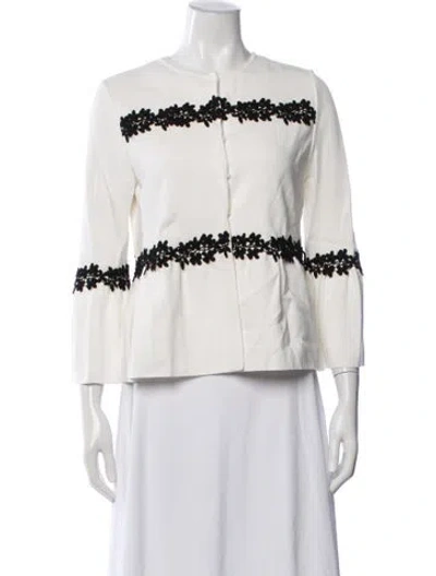 Pre-owned Giambattista Valli Lace Pattern Jacket In White