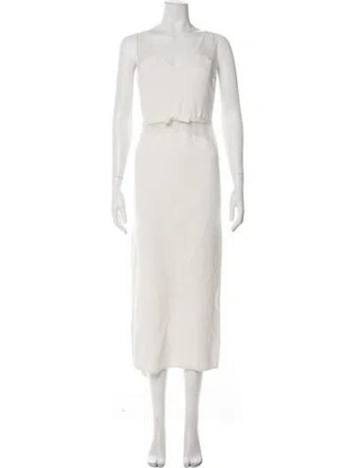 Pre-owned Giambattista Valli Lace Pattern Long Dress In Neutral