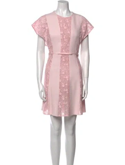 Pre-owned Giambattista Valli Lace Pattern Mini Dress In Pink