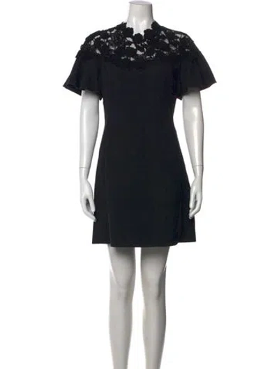 Pre-owned Giambattista Valli Lace Pattern Mini Dress W/ Tags In Black