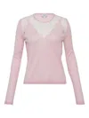 Giambattista Valli Lace-trim Sweater In Pink