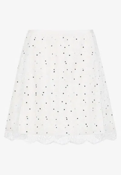 GIAMBATTISTA VALLI LACE-TRIMMED MINI SKIRT