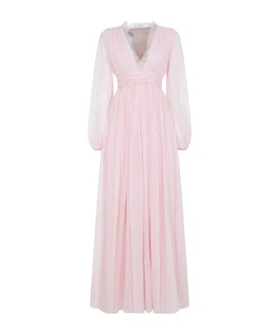 Giambattista Valli Lace V-neck Maxi Dress In Pink