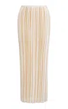 Giambattista Valli Lame Knit Midi Skirt In Gold