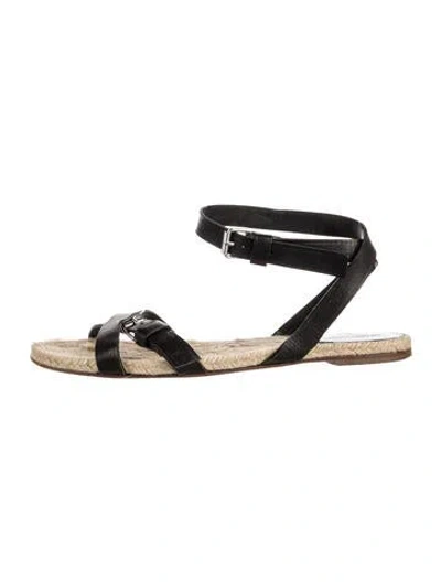 Pre-owned Giambattista Valli Leather Espadrilles In Black