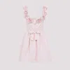 Giambattista Valli Rosette Embellished Cotton Poplin Minidress In Multi