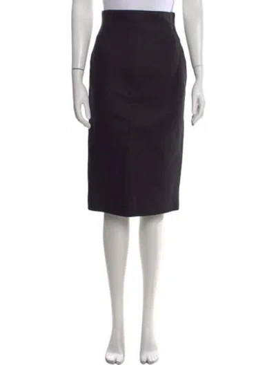Pre-owned Giambattista Valli Linen Midi Length Skirt In Black