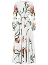 Giambattista Valli Maxikleid Macro Carnation Aus Baumwollpopeline In White