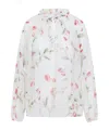 Giambattista Valli Silk Blouse With Balloon Sleeves And Floral Pattern In Ivory Multi