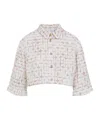 Giambattista Valli Knitted Grid-pattern Cropped Shirt In White
