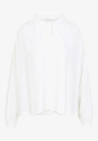 Giambattista Valli Long-sleeved Blouse In Silk Blend In White