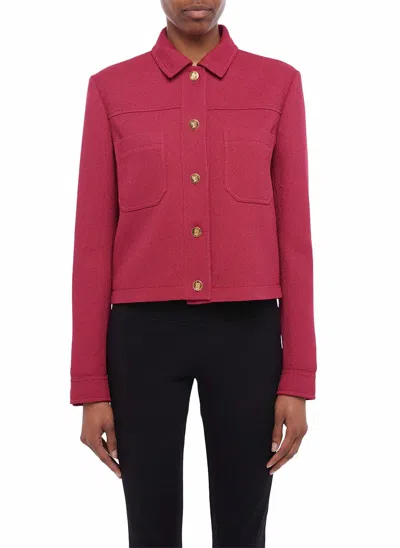 Giambattista Valli Lux Crepe Jacket In Framboise In Pink
