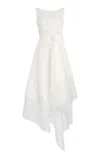 Giambattista Valli Macramé Asymmetric Midi Dress In White